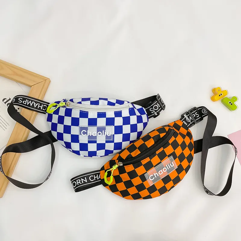 Kid'S Nylon Plaid Streetwear Dumpling Shape Zipper Fanny Pack display picture 86