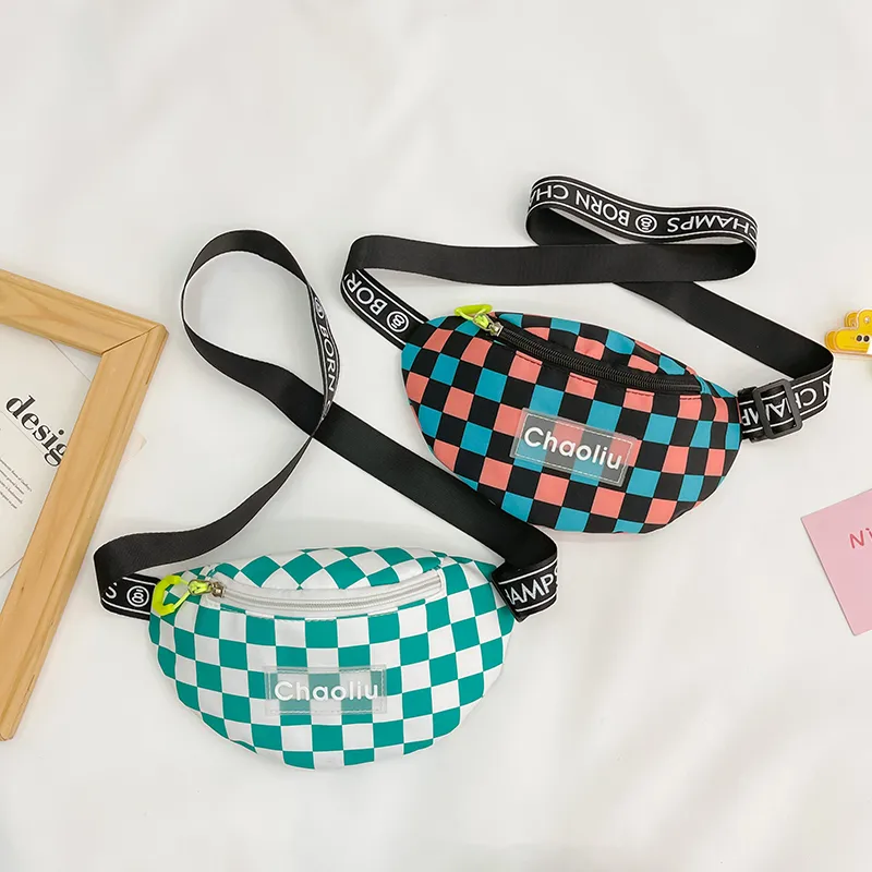 Kid'S Nylon Plaid Streetwear Dumpling Shape Zipper Fanny Pack display picture 98