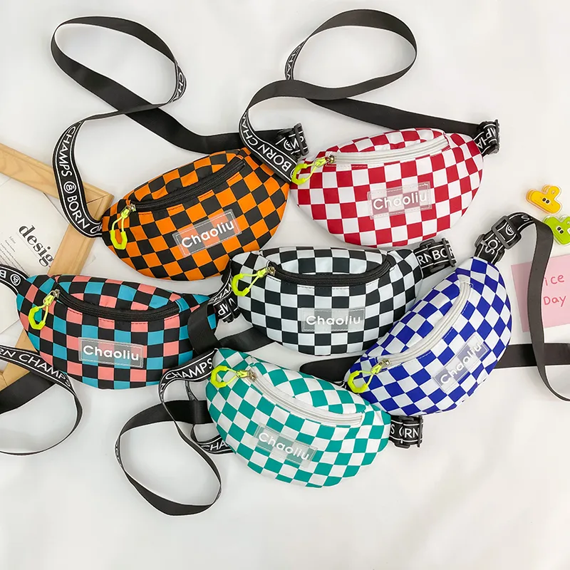 Kid'S Nylon Plaid Streetwear Dumpling Shape Zipper Fanny Pack display picture 95