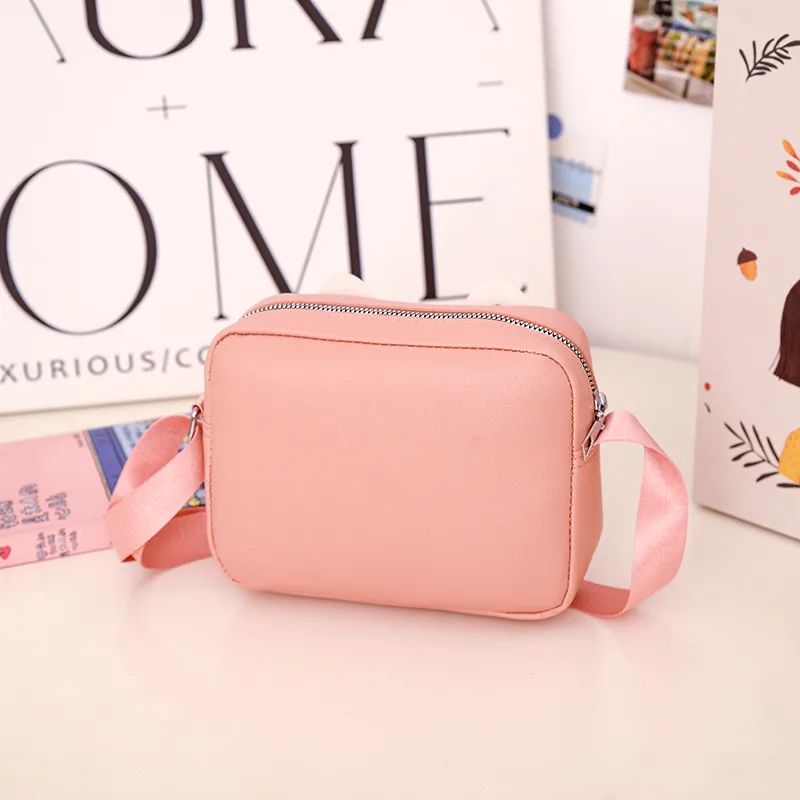 Kid'S Pu Leather Color Block Bear Cute Square Zipper Shoulder Bag Crossbody Bag display picture 63
