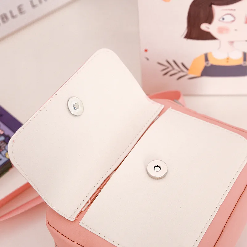 Kid'S Pu Leather Color Block Bear Cute Square Zipper Shoulder Bag Crossbody Bag display picture 58