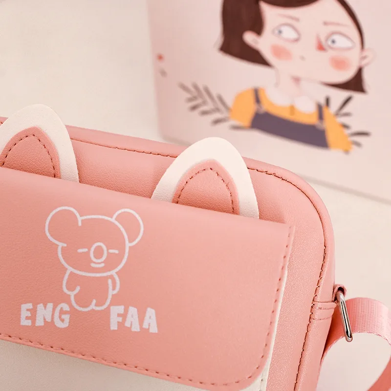 Kid'S Pu Leather Color Block Bear Cute Square Zipper Shoulder Bag Crossbody Bag display picture 68