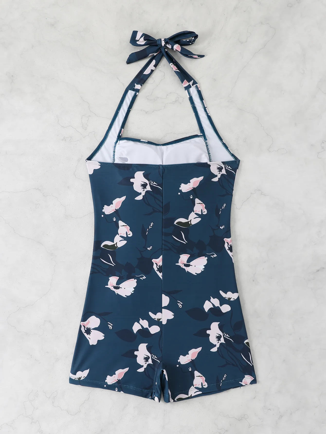Women's Elegant Lady Ditsy Floral Stripe Solid Color 1 Piece One Piece Swimwear display picture 6