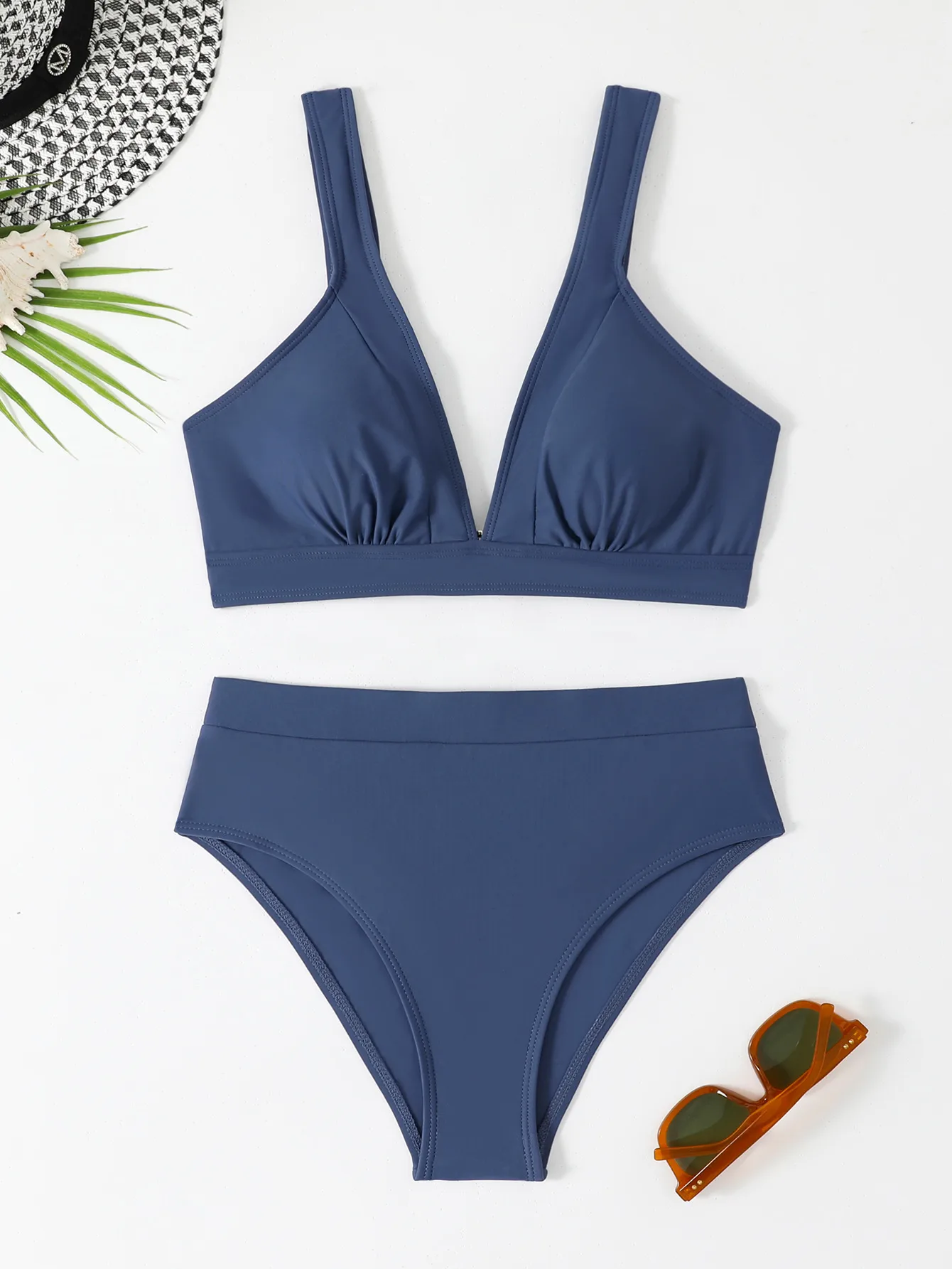 Women's Solid Color 2 Pieces Set Swimwear display picture 6