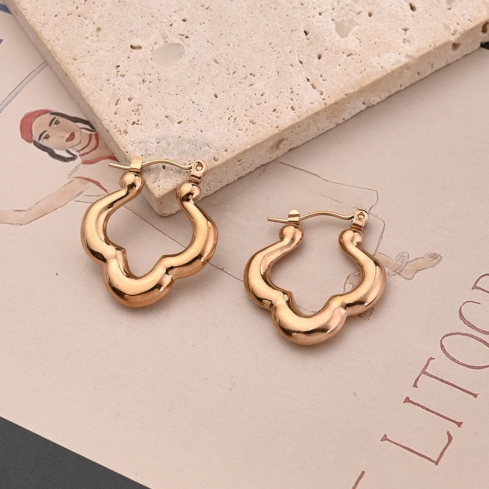 1 Pair/Package Casual Modern Style Simple Style Flower Handmade Polishing Plating 304 Stainless Steel 18K Gold Plated Colorful Plating Rose Gold Plated Earrings display picture 4
