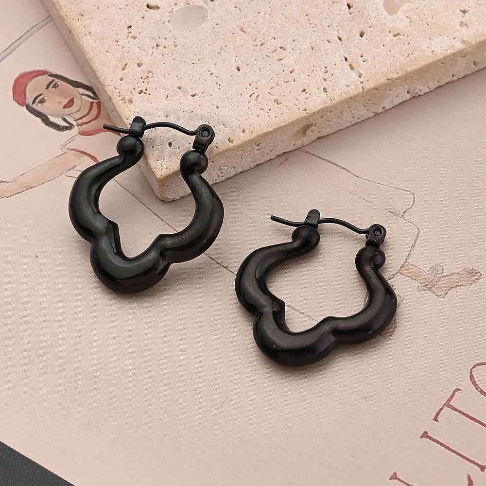 1 Pair/Package Casual Modern Style Simple Style Flower Handmade Polishing Plating 304 Stainless Steel 18K Gold Plated Colorful Plating Rose Gold Plated Earrings display picture 6