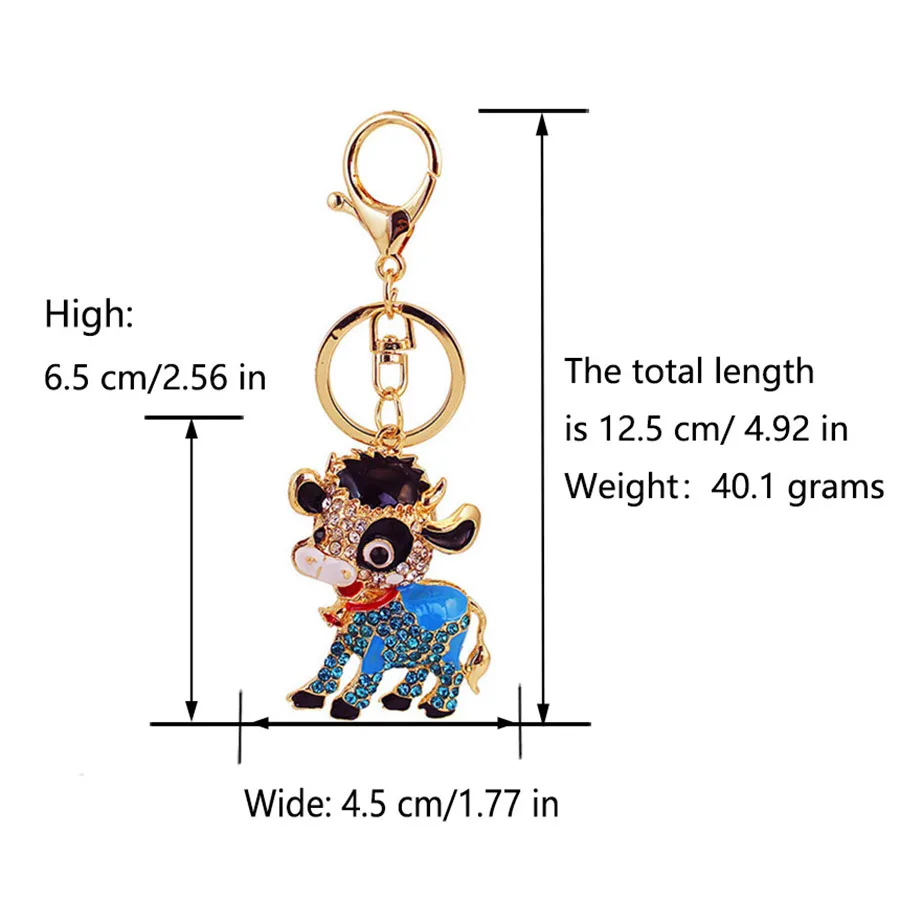 1 Piece Cute Sweet Cattle Alloy Inlay Zircon Women's Keychain display picture 1