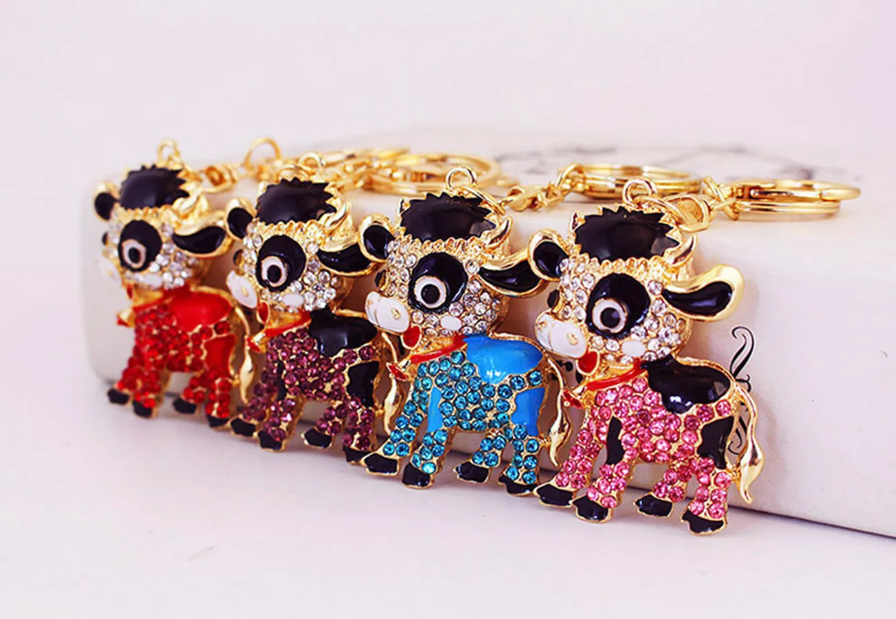 1 Piece Cute Sweet Cattle Alloy Inlay Zircon Women's Keychain display picture 13