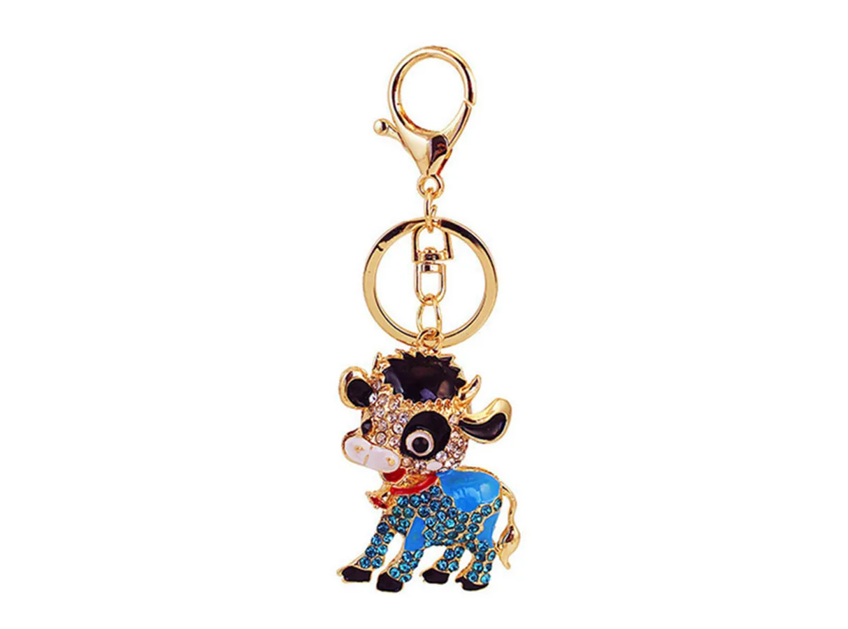 1 Piece Cute Sweet Cattle Alloy Inlay Zircon Women's Keychain display picture 6