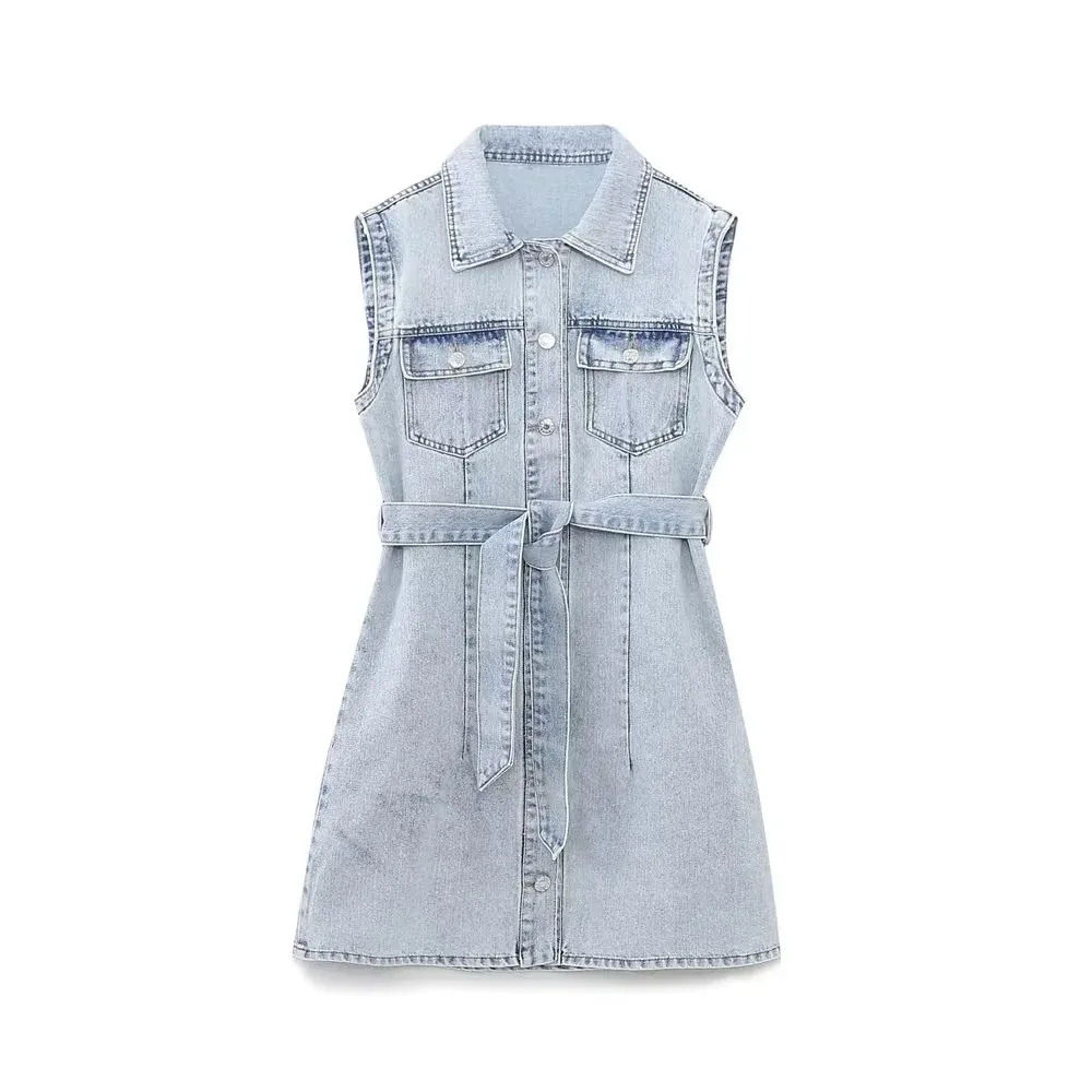 Women's Denim Dress Vintage Style Bohemian Square Neck Long Sleeve Solid Color Above Knee Holiday Daily Selfie display picture 1