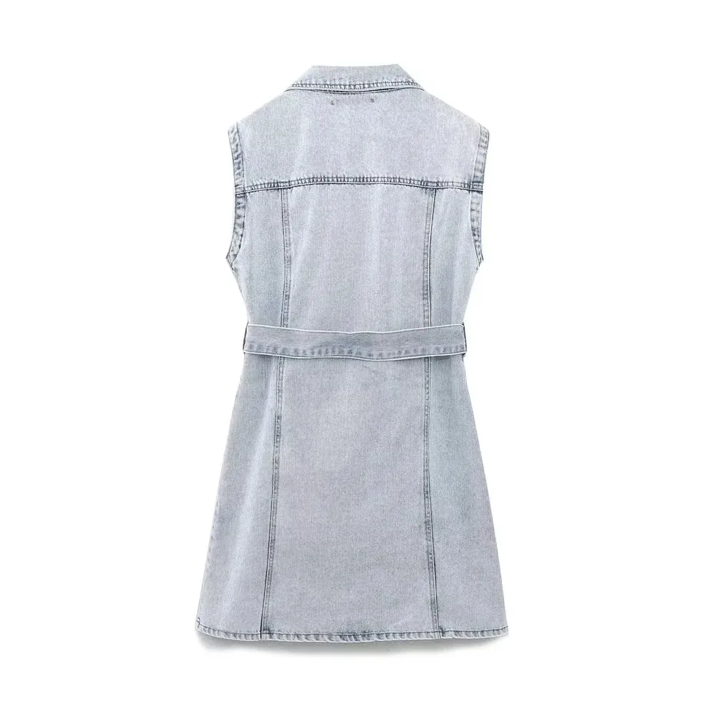 Women's Denim Dress Vintage Style Bohemian Square Neck Long Sleeve Solid Color Above Knee Holiday Daily Selfie display picture 2