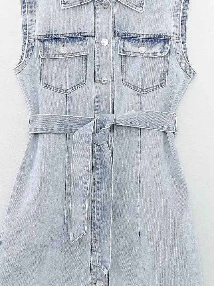 Women's Denim Dress Vintage Style Bohemian Square Neck Long Sleeve Solid Color Above Knee Holiday Daily Selfie display picture 5
