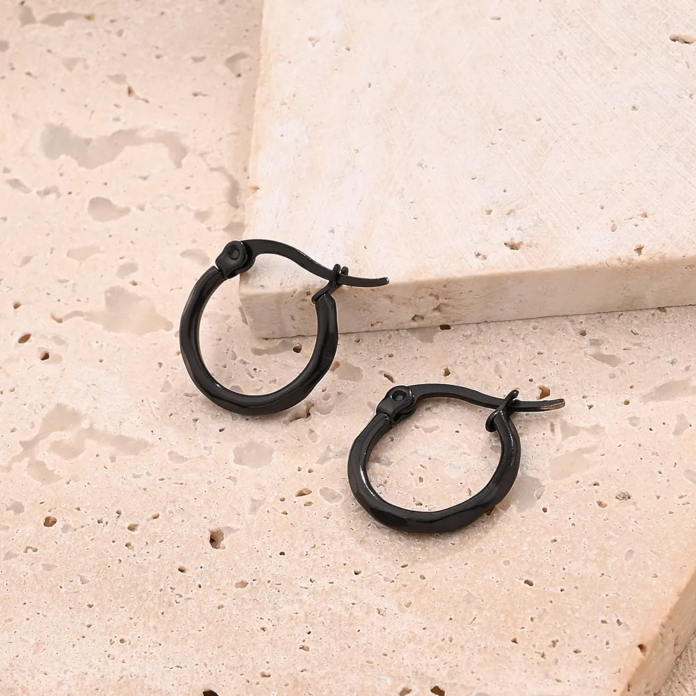 1 Pair/Package Casual Modern Style Simple Style O-Shape Handmade Polishing Plating 304 Stainless Steel 18K Gold Plated Plating Color Rose Gold Plated Earrings display picture 6