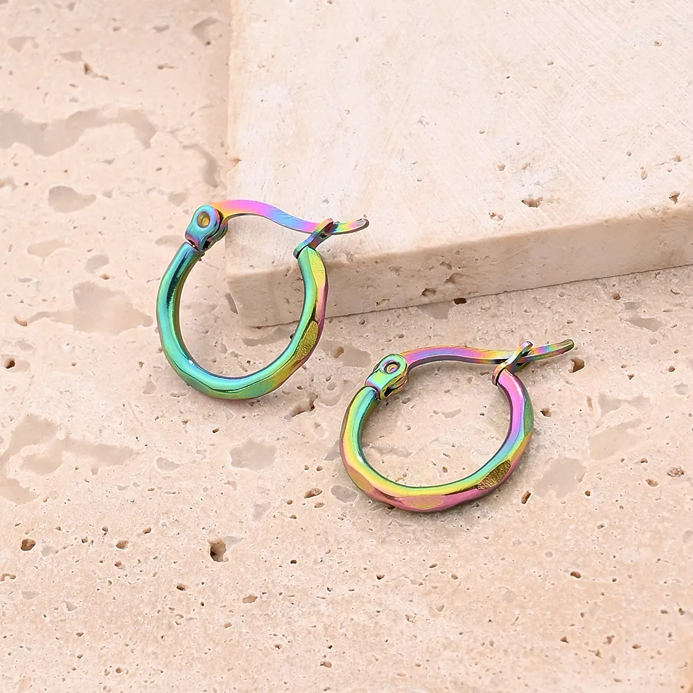 1 Pair/Package Casual Modern Style Simple Style O-Shape Handmade Polishing Plating 304 Stainless Steel 18K Gold Plated Plating Color Rose Gold Plated Earrings display picture 4