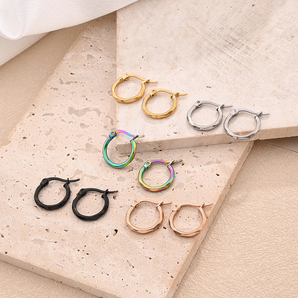 1 Pair/Package Casual Modern Style Simple Style O-Shape Handmade Polishing Plating 304 Stainless Steel 18K Gold Plated Plating Color Rose Gold Plated Earrings display picture 1