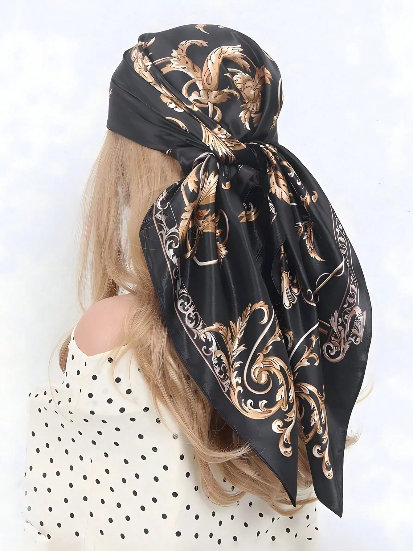 Women's Casual Shiny Letter Satin Printing And Dyeing Printing Bandanas display picture 1