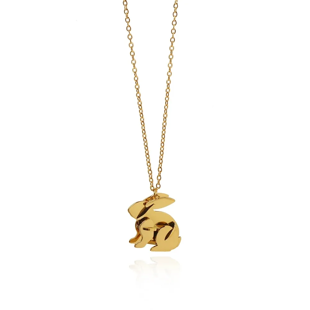 Simple Style Classic Style Rabbit 304 Stainless Steel 18K Gold Plated Women's Pendant Necklace display picture 3