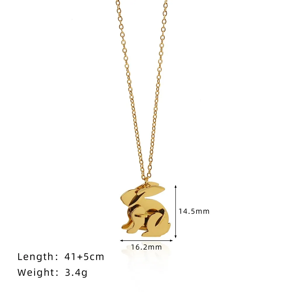 Simple Style Classic Style Rabbit 304 Stainless Steel 18K Gold Plated Women's Pendant Necklace display picture 1