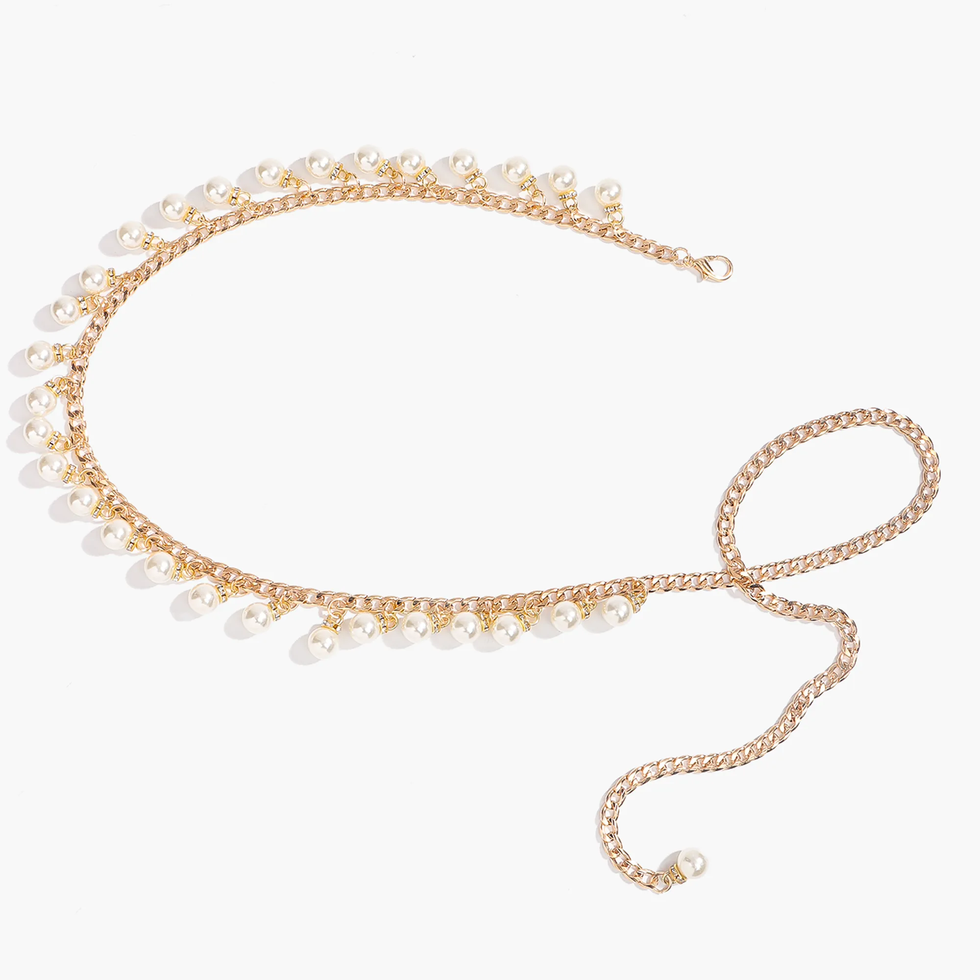 Business Vintage Style Simple Style Pearl Zinc Women's Chain Belts display picture 7