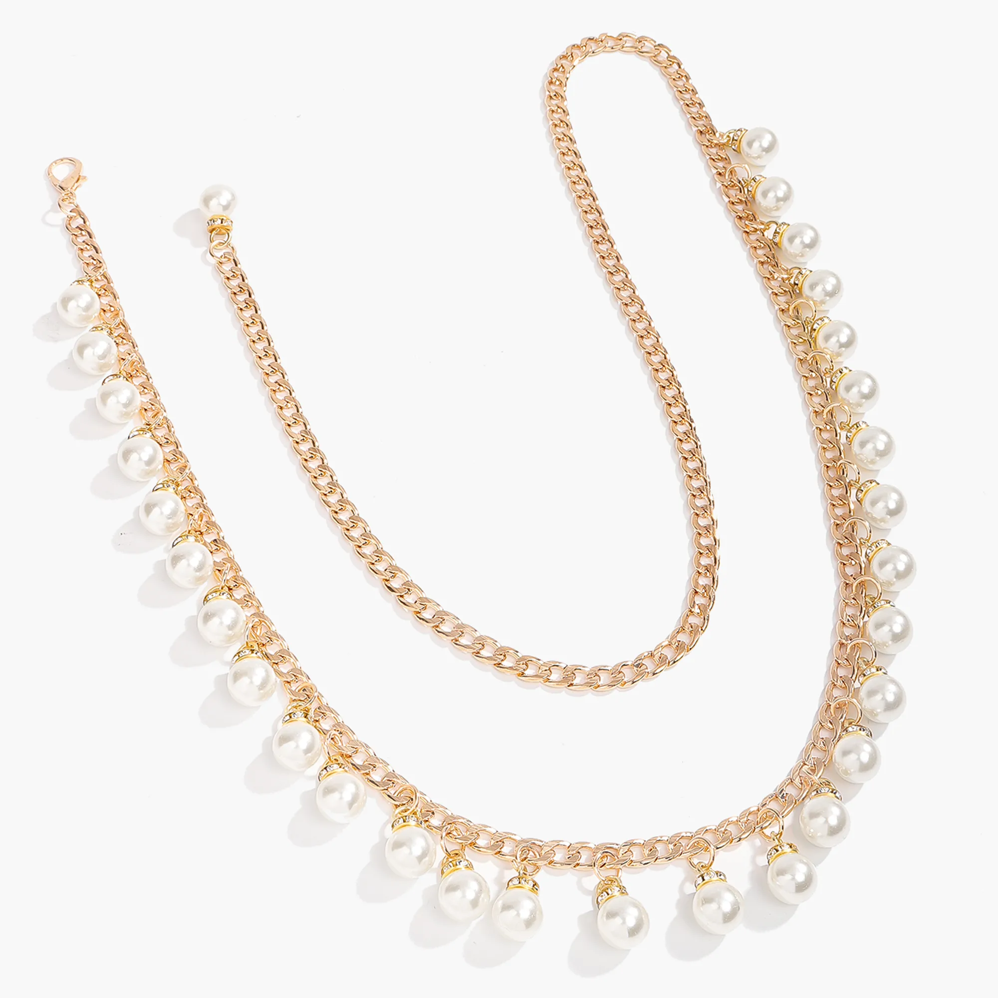 Business Vintage Style Simple Style Pearl Zinc Women's Chain Belts display picture 8