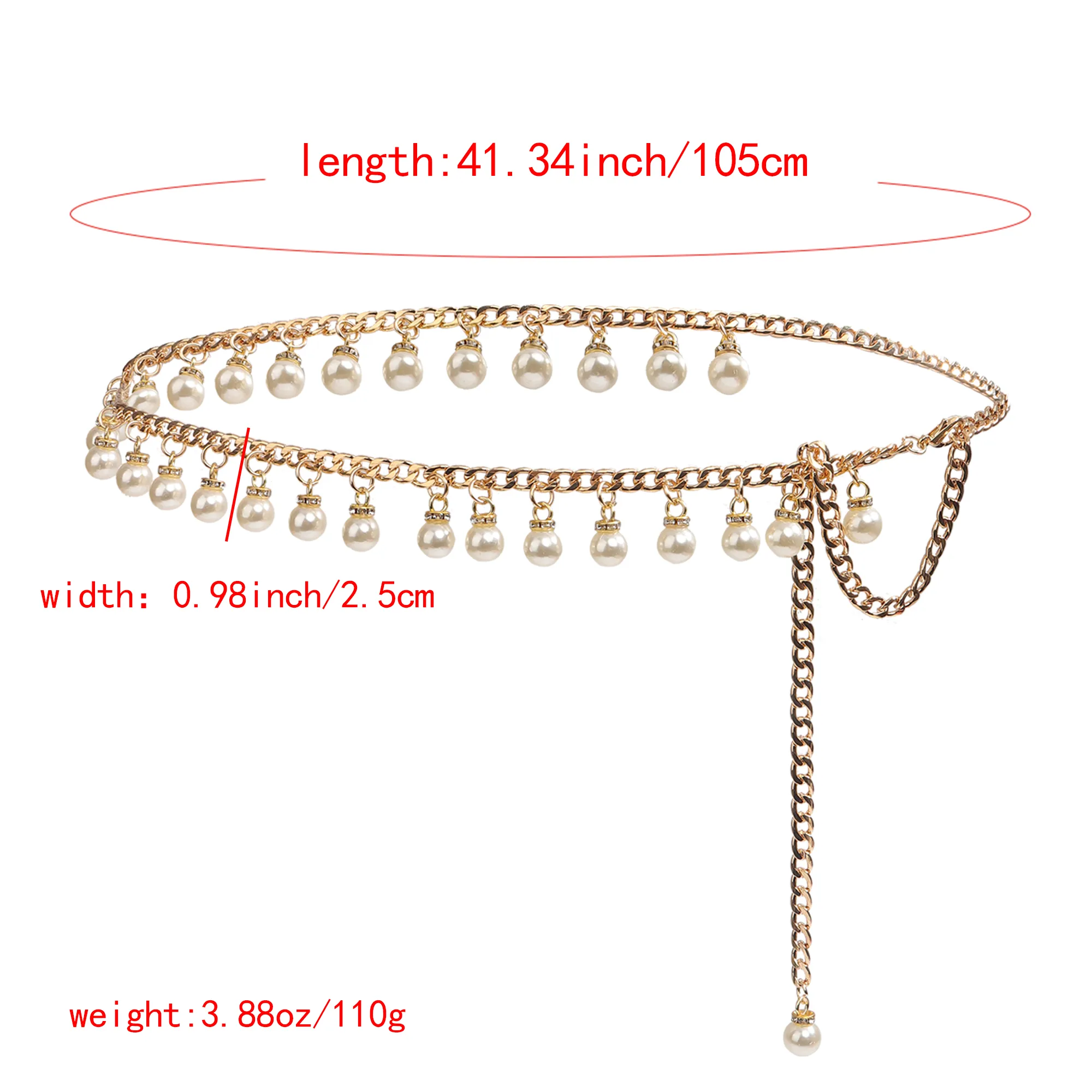 Business Vintage Style Simple Style Pearl Zinc Women's Chain Belts display picture 1