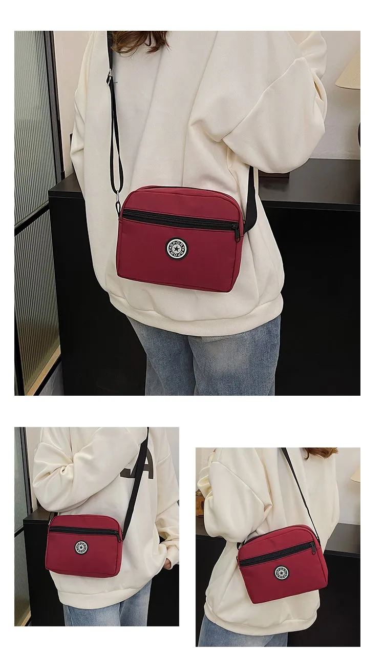 Women's Nylon Solid Color Streetwear Square Zipper Crossbody Bag display picture 5