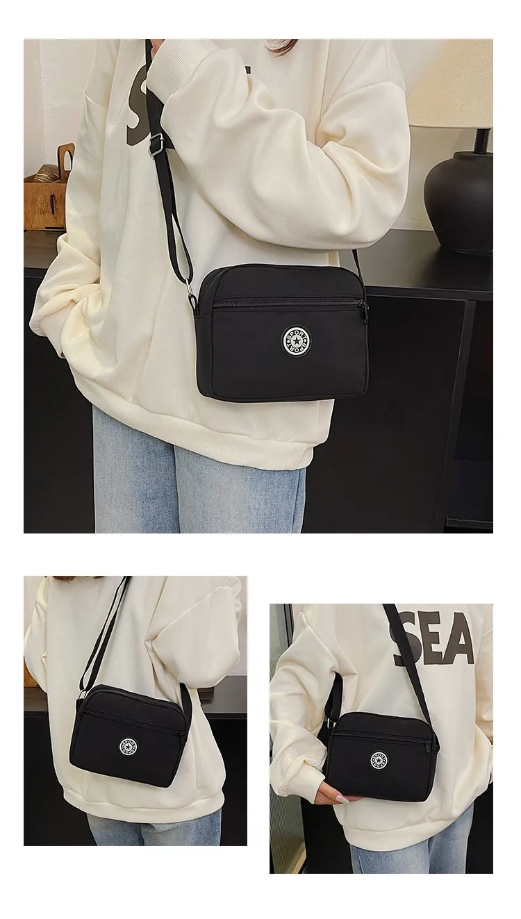 Women's Nylon Solid Color Streetwear Square Zipper Crossbody Bag display picture 4