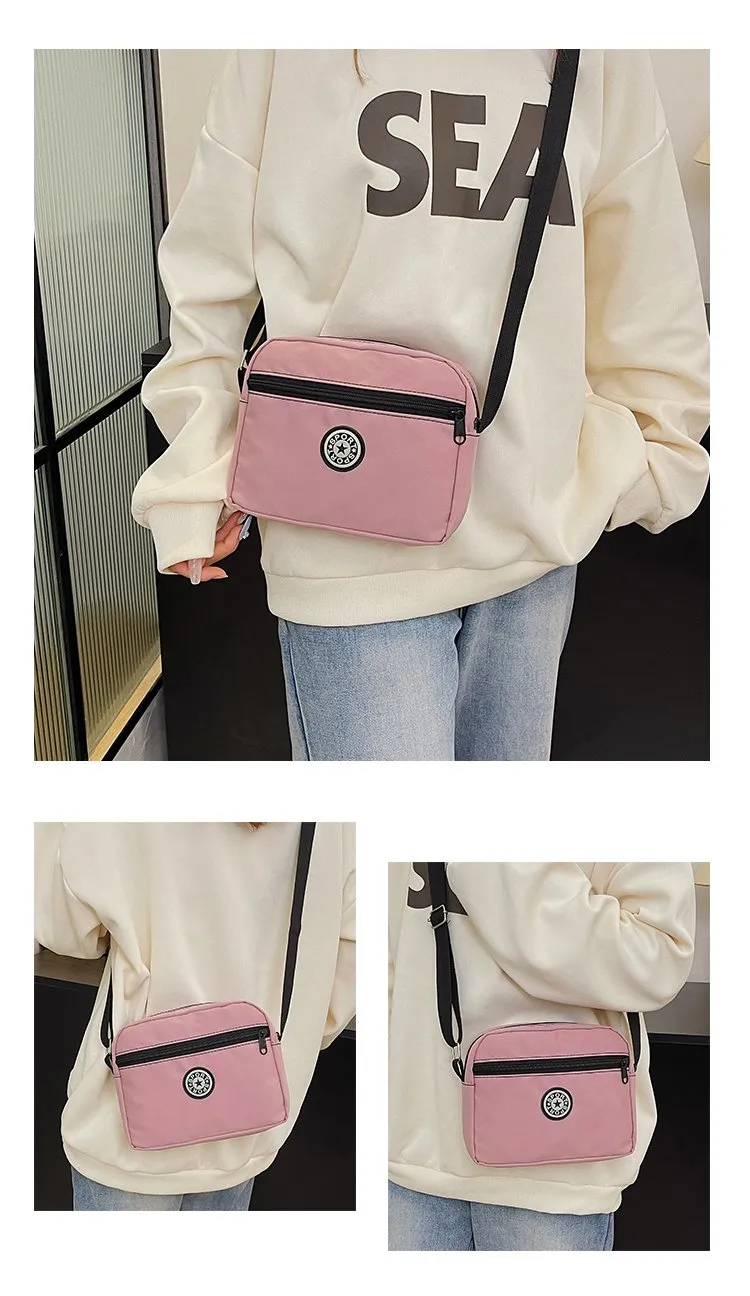 Women's Nylon Solid Color Streetwear Square Zipper Crossbody Bag display picture 14