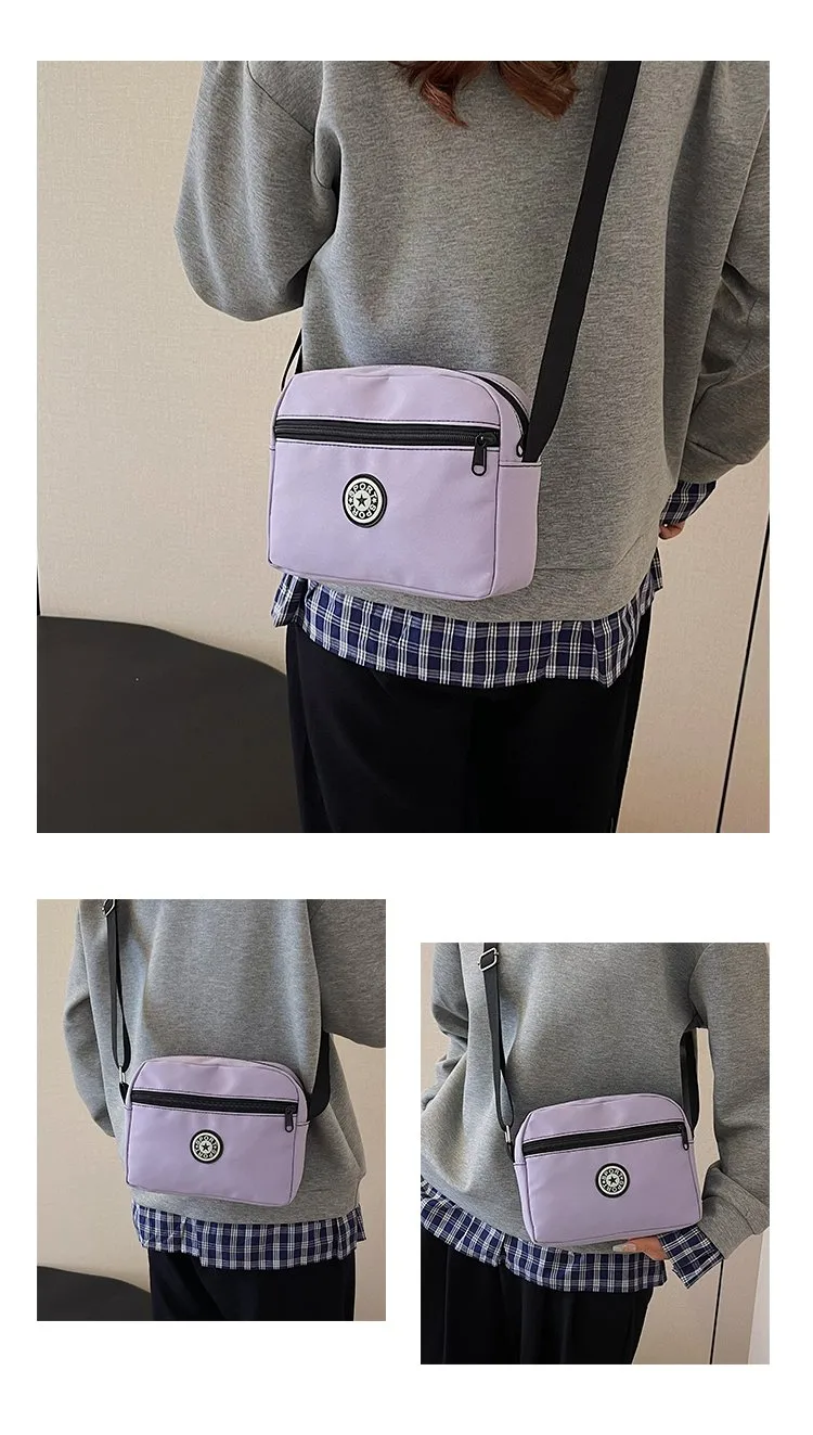 Women's Nylon Solid Color Streetwear Square Zipper Crossbody Bag display picture 17