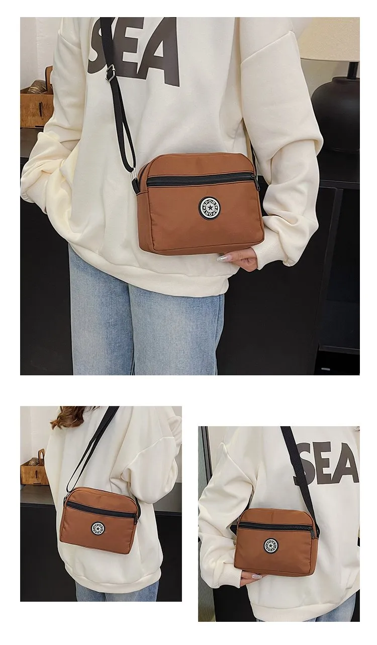 Women's Nylon Solid Color Streetwear Square Zipper Crossbody Bag display picture 10