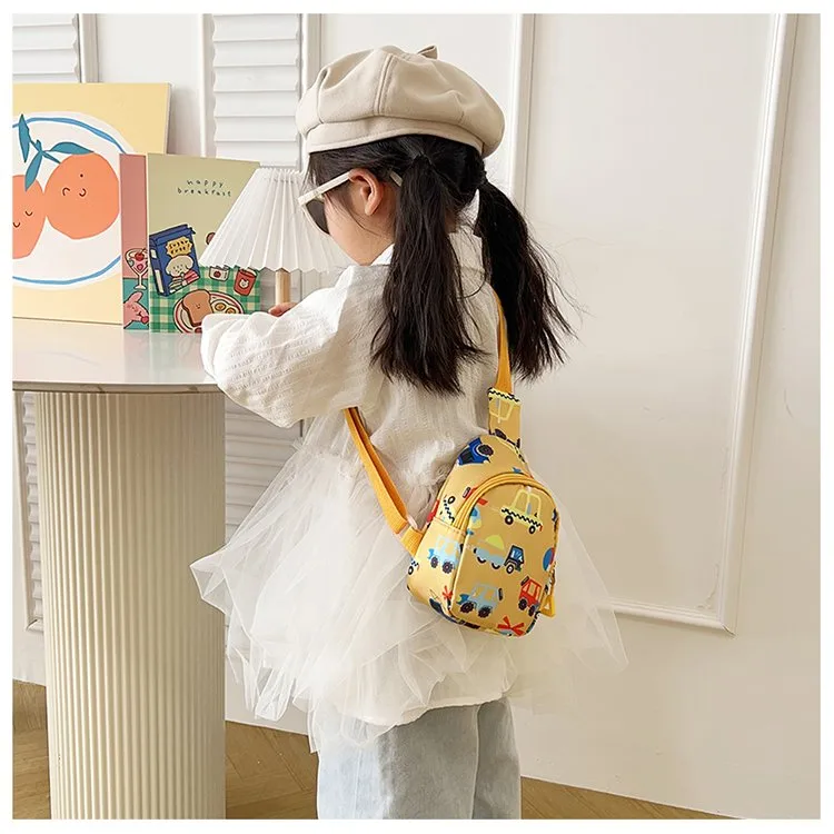 Kid'S Nylon Car Cute Streetwear Oval Zipper Fanny Pack display picture 1