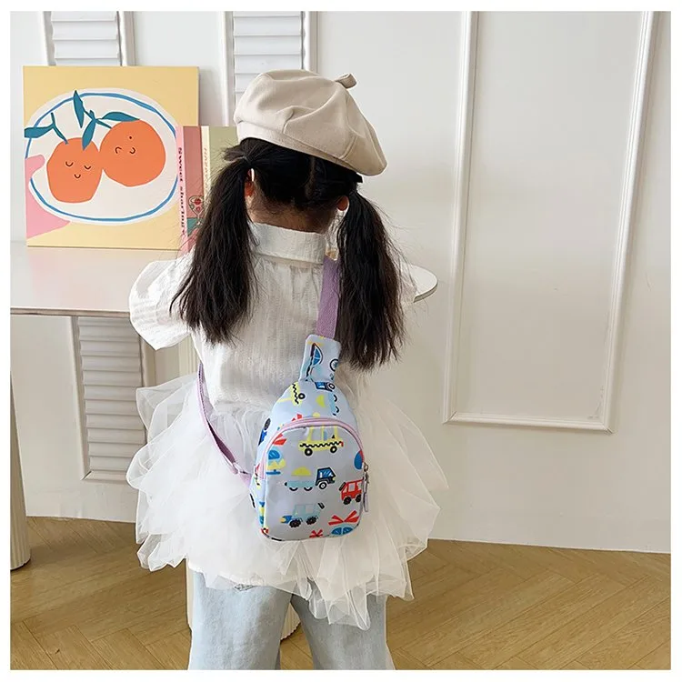 Kid'S Nylon Car Cute Streetwear Oval Zipper Fanny Pack display picture 9