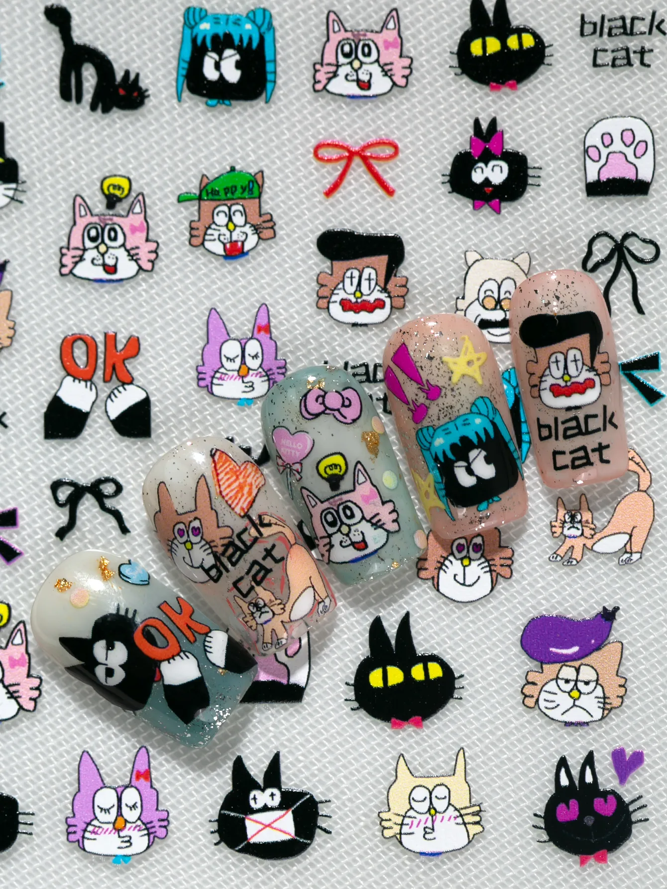 IG Style Cartoon Style Cute Cat Nail Stickers Nail Decoration Accessories display picture 3