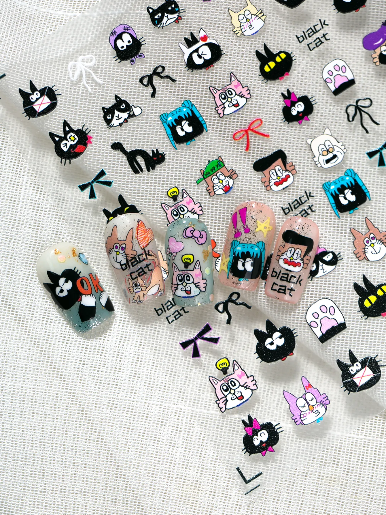 IG Style Cartoon Style Cute Cat Nail Stickers Nail Decoration Accessories display picture 6