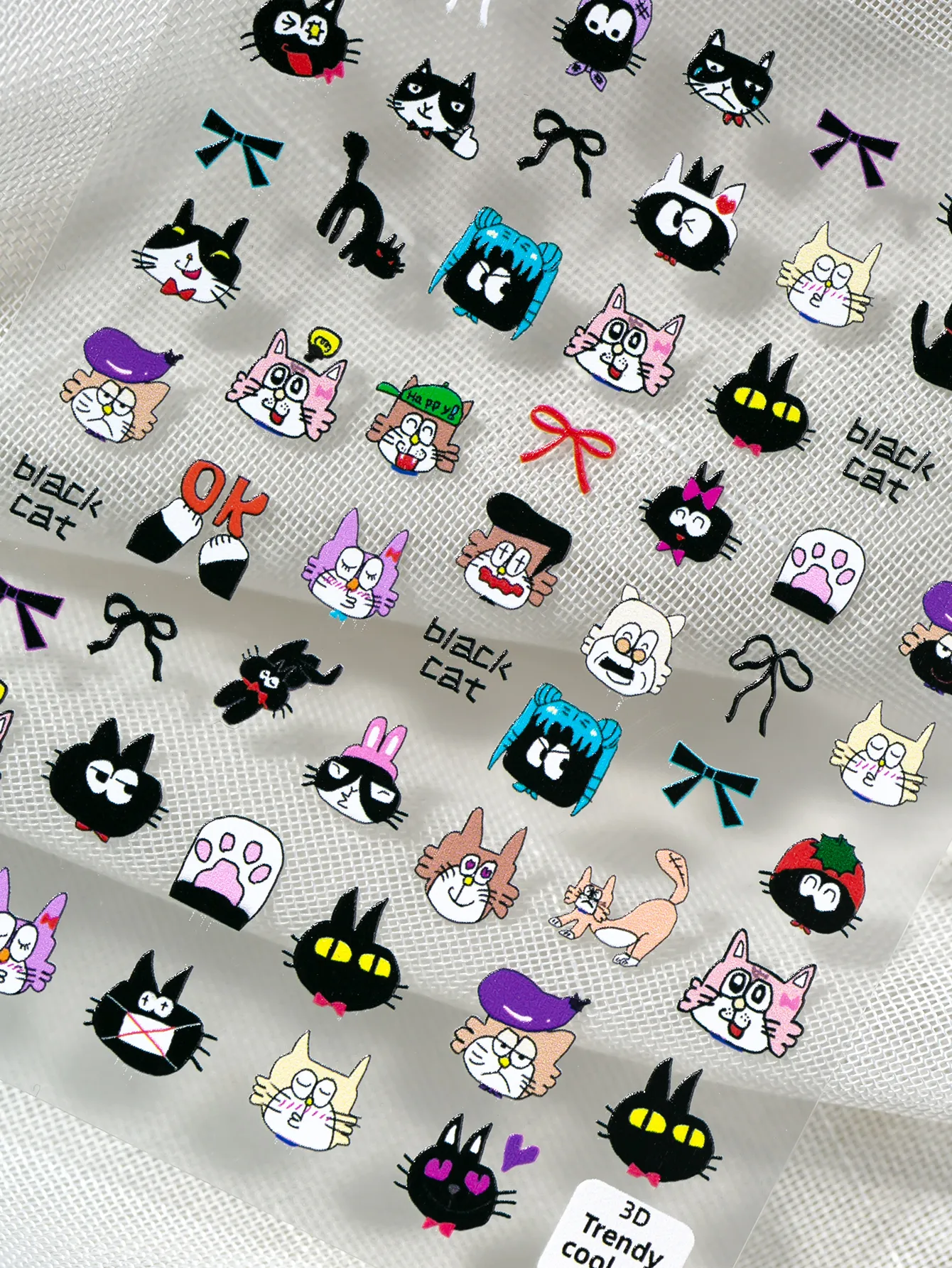 IG Style Cartoon Style Cute Cat Nail Stickers Nail Decoration Accessories display picture 7