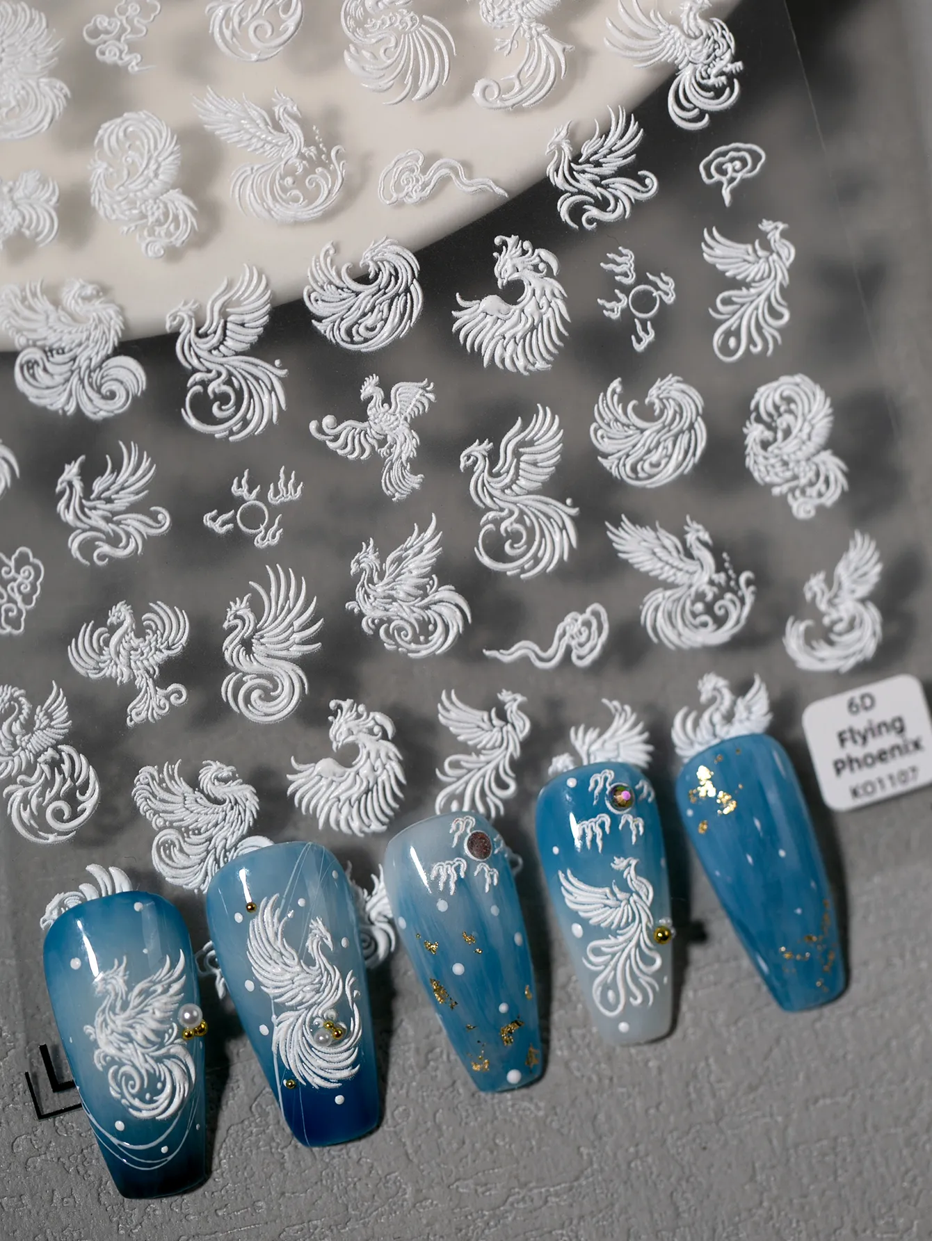 IG Style Cute Sweet Phoenix Lines Nail Stickers Nail Patches display picture 1