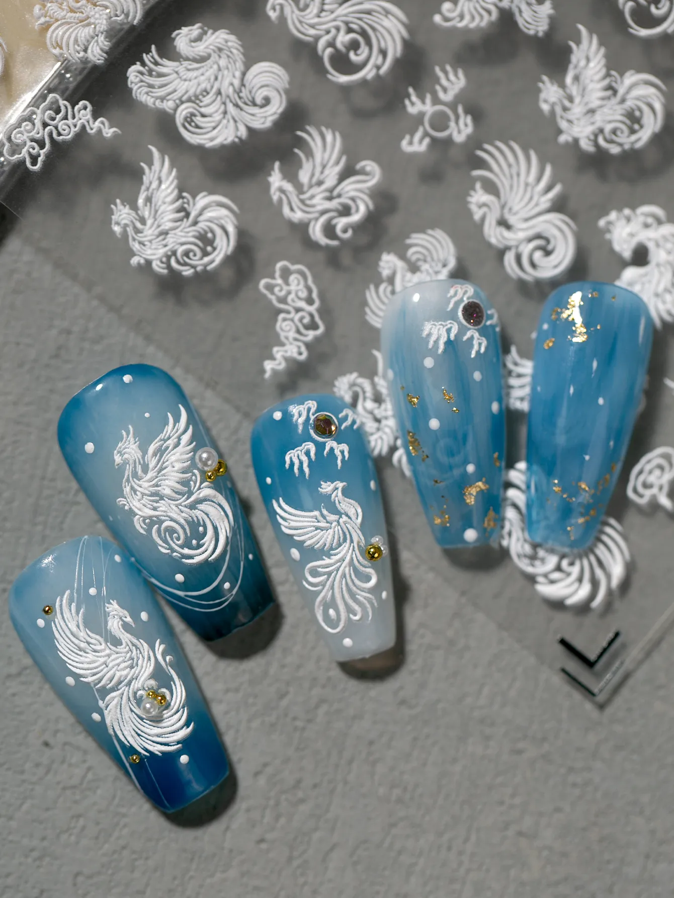 IG Style Cute Sweet Phoenix Lines Nail Stickers Nail Patches display picture 2