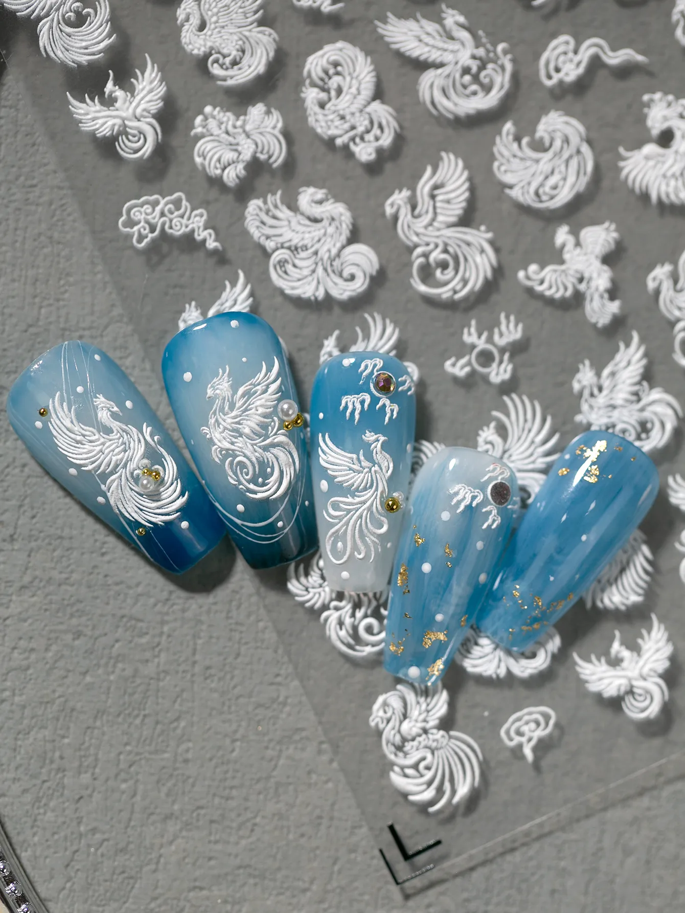 IG Style Cute Sweet Phoenix Lines Nail Stickers Nail Patches display picture 5
