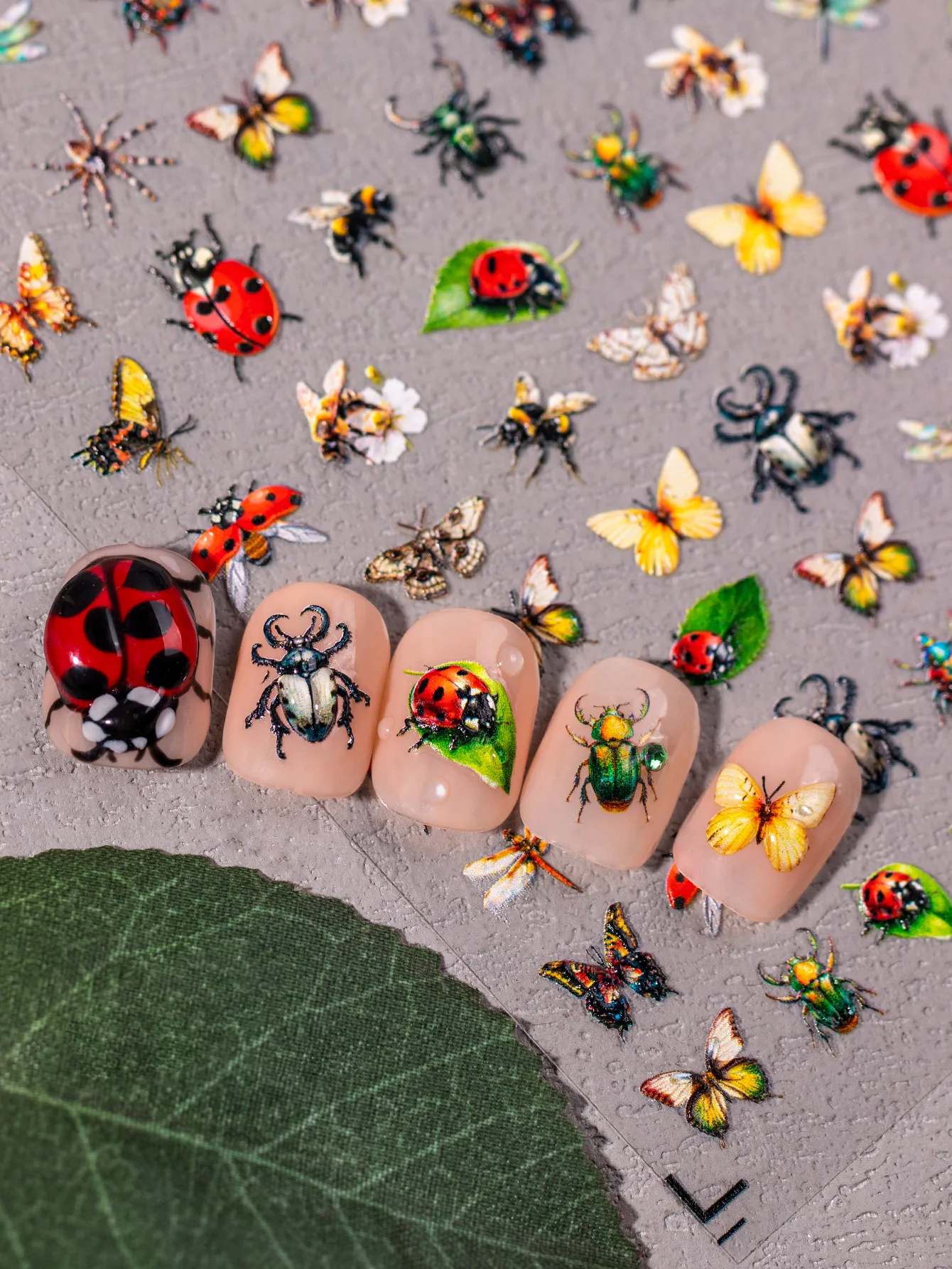Hawaiian Tropical Pastoral Insect Dragonfly Butterfly Nail Stickers Nail Patches display picture 2