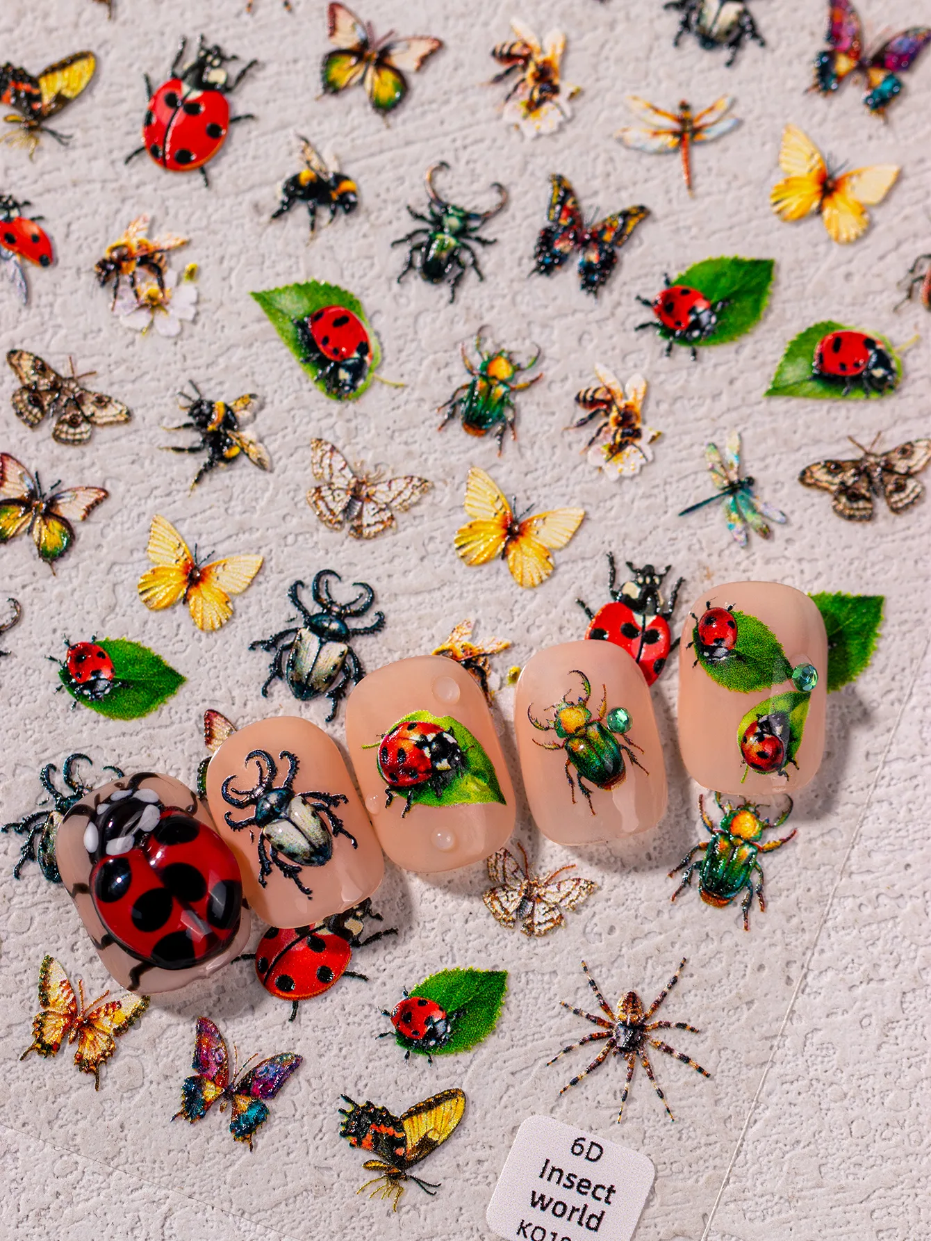 Hawaiian Tropical Pastoral Insect Dragonfly Butterfly Nail Stickers Nail Patches display picture 4