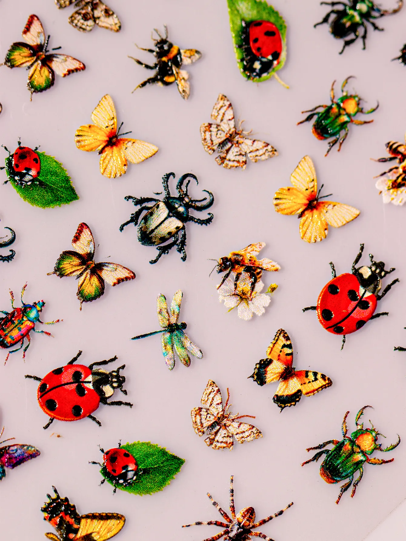 Hawaiian Tropical Pastoral Insect Dragonfly Butterfly Nail Stickers Nail Patches display picture 6