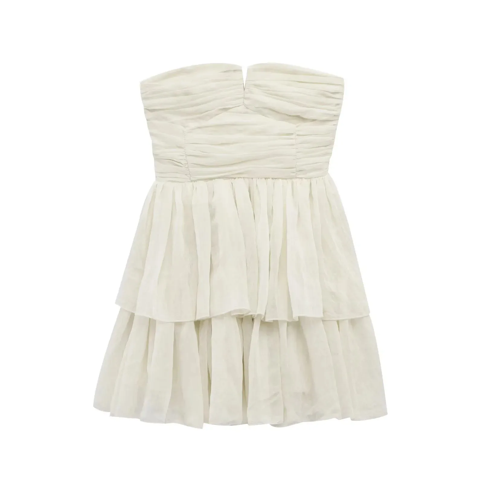 Women's Tube Top Dress Elegant Tube Top Collarless Sleeveless Solid Color Above Knee Casual Date display picture 1