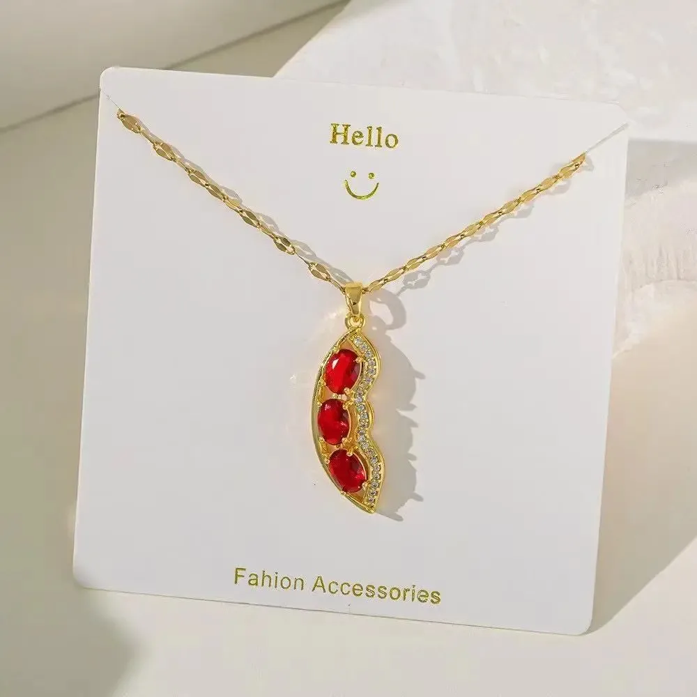 Casual Commute Cherry Strawberry 201 Stainless Steel Copper Inlay Zircon Women's Pendant Necklace display picture 2