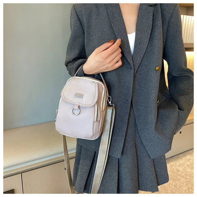 Women's Oxford Cloth Solid Color Classic Style Square Zipper Shoulder Bag Crossbody Bag display picture 1