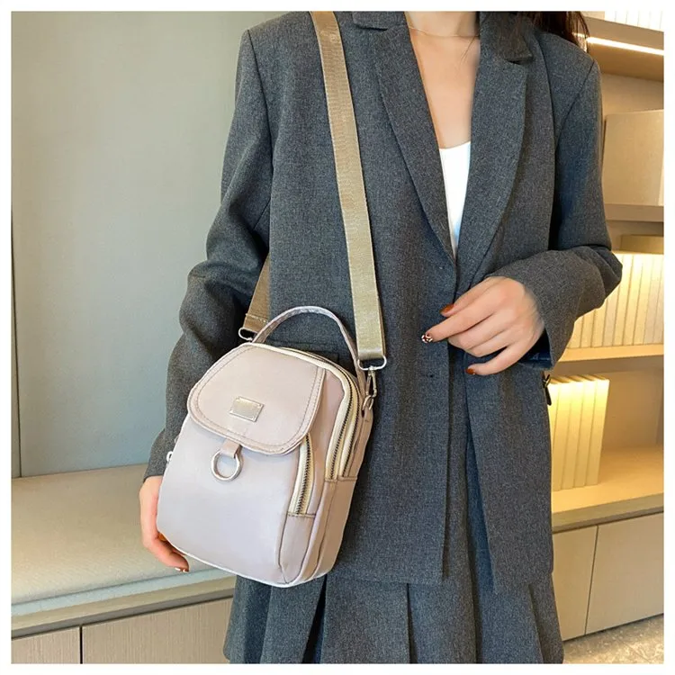 Women's Oxford Cloth Solid Color Classic Style Square Zipper Shoulder Bag Crossbody Bag display picture 3