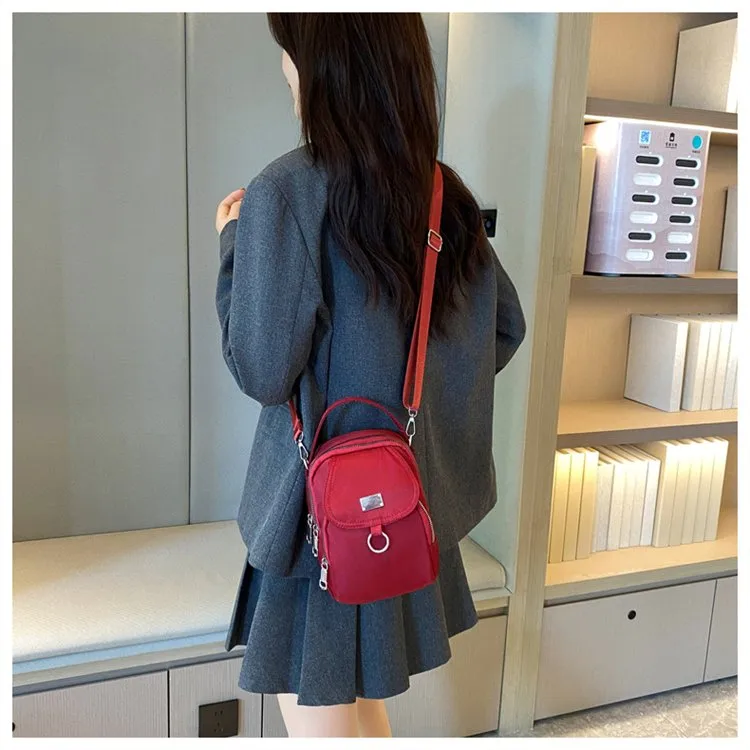 Women's Oxford Cloth Solid Color Classic Style Square Zipper Shoulder Bag Crossbody Bag display picture 4