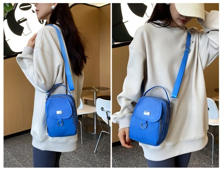 Women's Oxford Cloth Solid Color Classic Style Square Zipper Shoulder Bag Crossbody Bag display picture 6