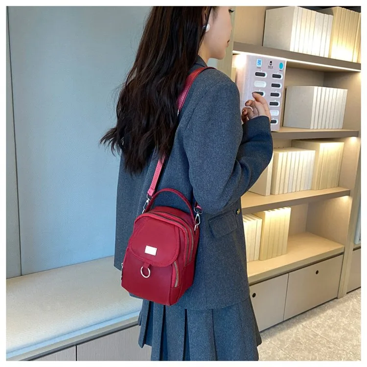 Women's Oxford Cloth Solid Color Classic Style Square Zipper Shoulder Bag Crossbody Bag display picture 8