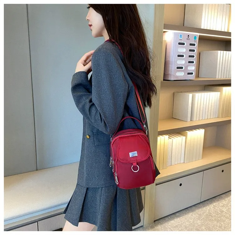 Women's Oxford Cloth Solid Color Classic Style Square Zipper Shoulder Bag Crossbody Bag display picture 13