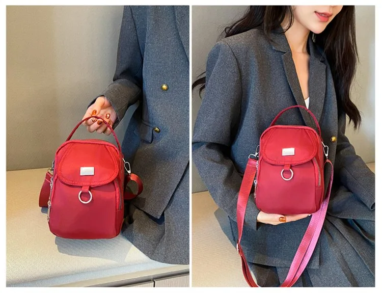 Women's Oxford Cloth Solid Color Classic Style Square Zipper Shoulder Bag Crossbody Bag display picture 9